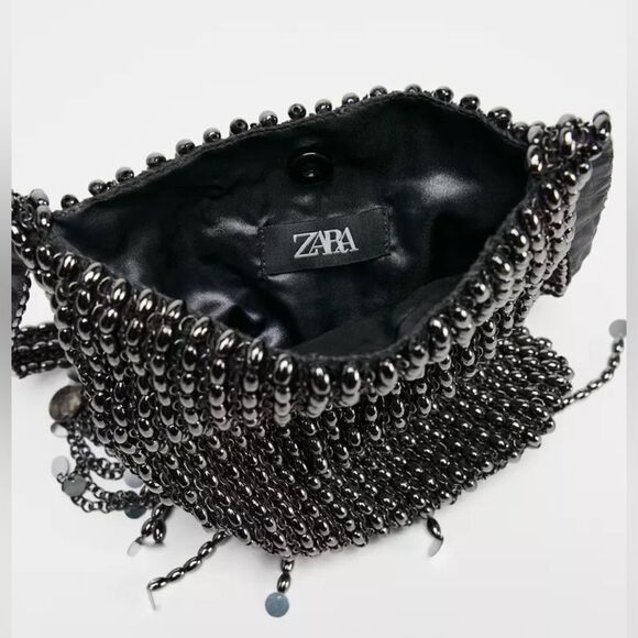 ZARA METAL APPLIQUÉS SHOULDER BAG - Picture 6 of 8
